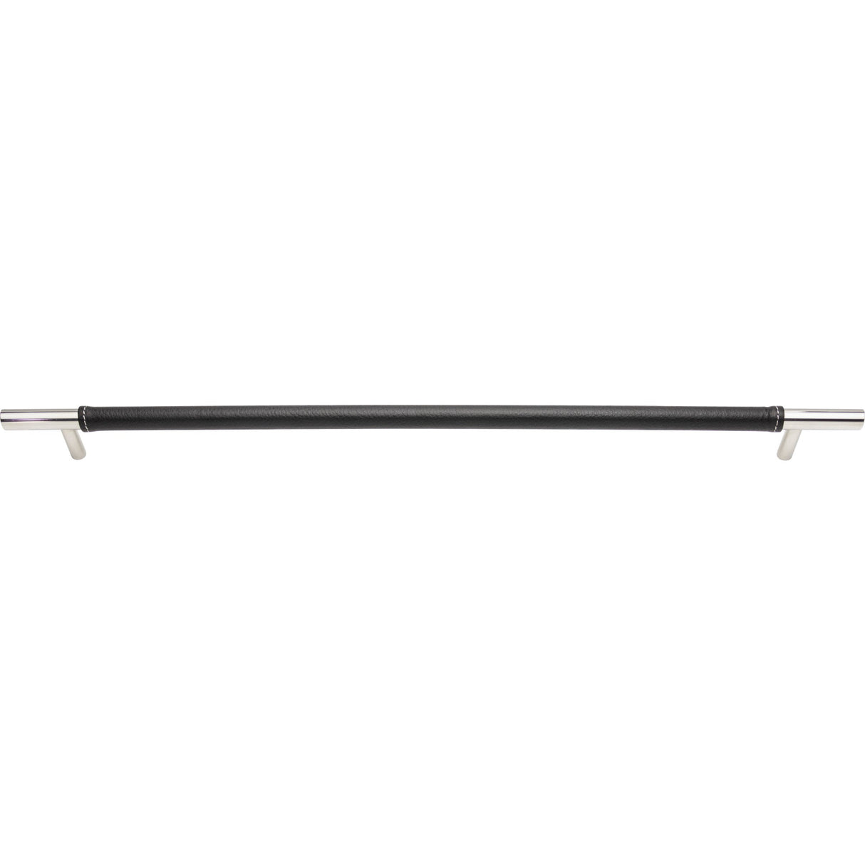Atlas Homewares Zanzibar Black Appliance Pull 17 Inch (c-c) Leather Polished Chrome