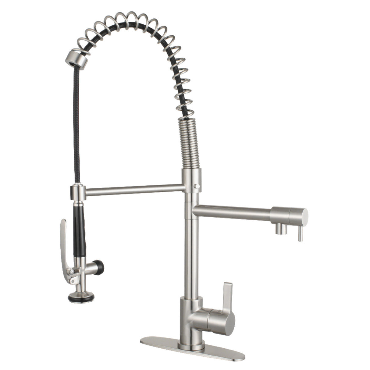Gourmetier LS8508CTL Continental Single-Handle Pre-Rinse Kitchen Faucet, Brushed Nickel