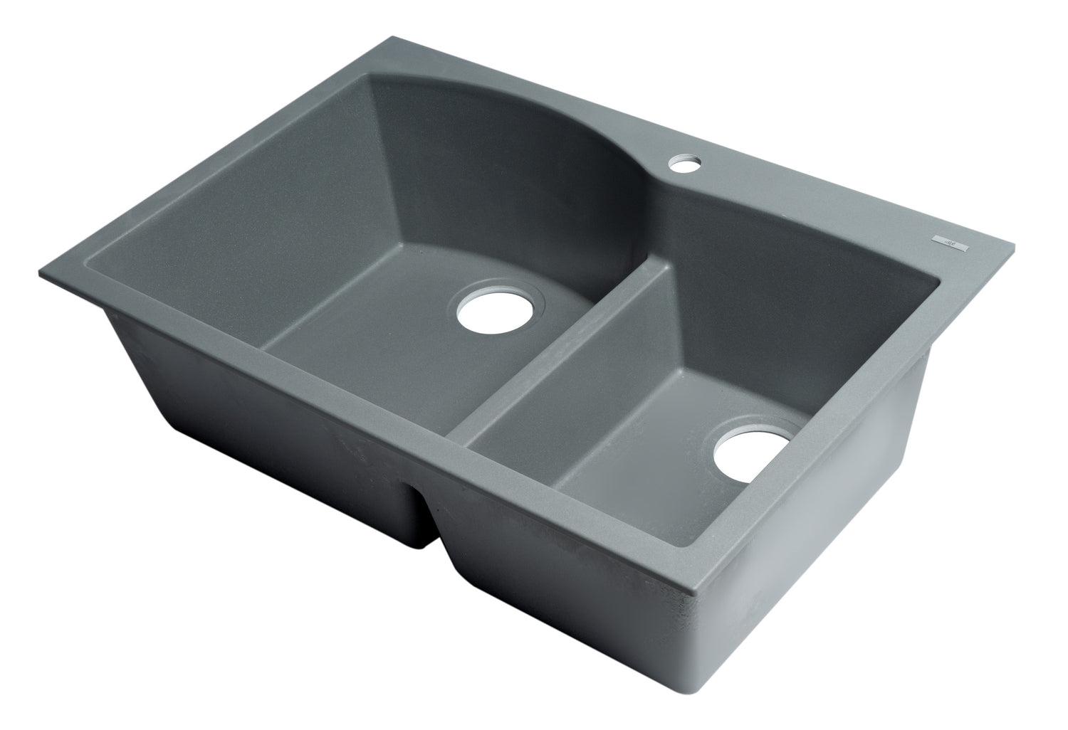 ALFI brand AB3320DI-T Titanium 33" Double Bowl Drop In Granite Composite Kitchen Sink