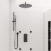 Black Matte 3-Way Thermostatic Valve Shower Mixer Round Knobs