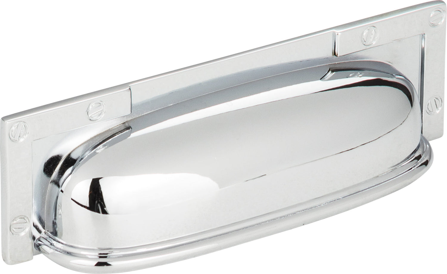Atlas Homewares Campaign L-Bracket Cup Pull 3 3/4 Inch (c-c) Polished Chrome