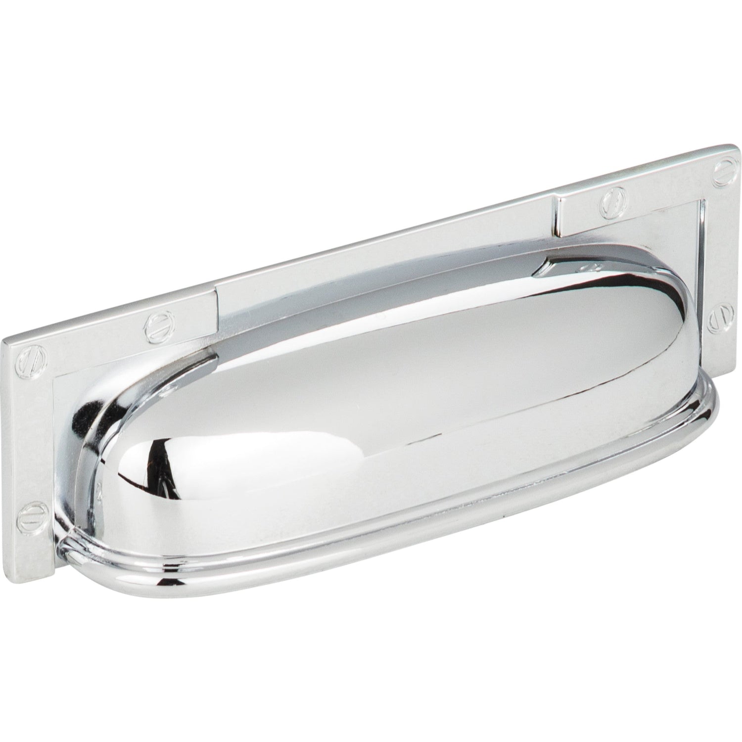 Atlas Homewares Campaign L-Bracket Cup Pull 3 3/4 Inch (c-c) Polished Chrome