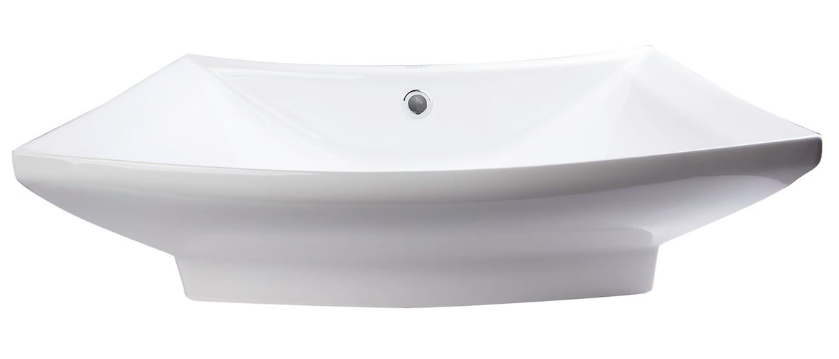 EAGO BA142 28" Rectangular Porcelain Bathroom Vessel Sink with Single Hole