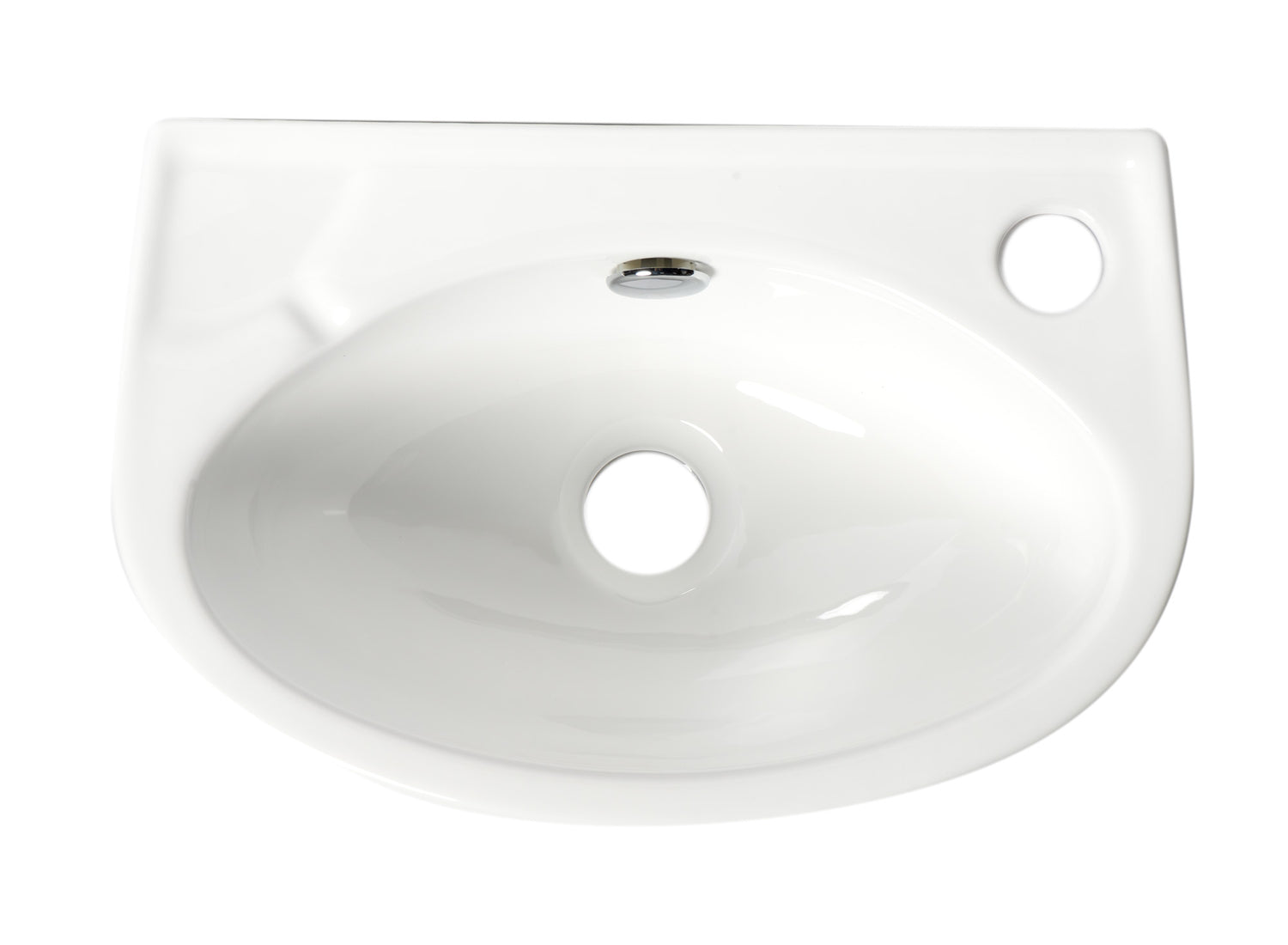 ALFI brand ABC118 White 14" Small Wall Mounted Ceramic Sink with Faucet Hole