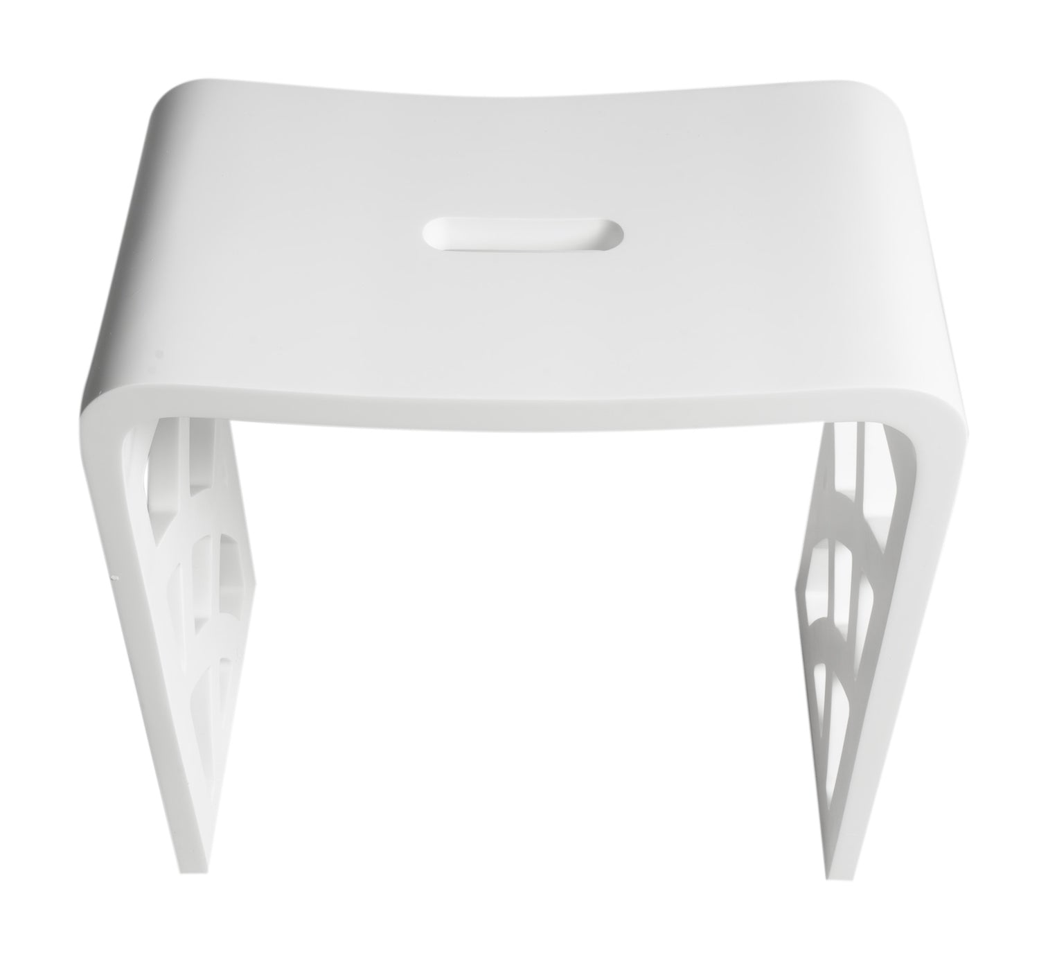 Designer White Matte Solid Surface Resin Bathroom / Shower Stool