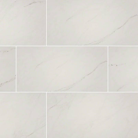 MSI aria ice 12x24 polished porcelain floor wall tile NARICE1224P product shot multiple tiles angle view#Size_12"x24"