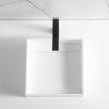 14" Square White Matte Solid Surface Resin Sink