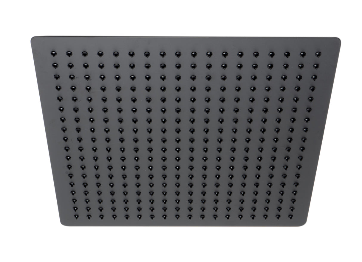 Matte Black Stainless Steel 16" Square Ultra-Thin Rain Shower Head
