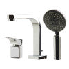 ALFI brand AB2703-PC Polished Chrome Deck Mounted Tub Filler and Round Hand Held Shower Head