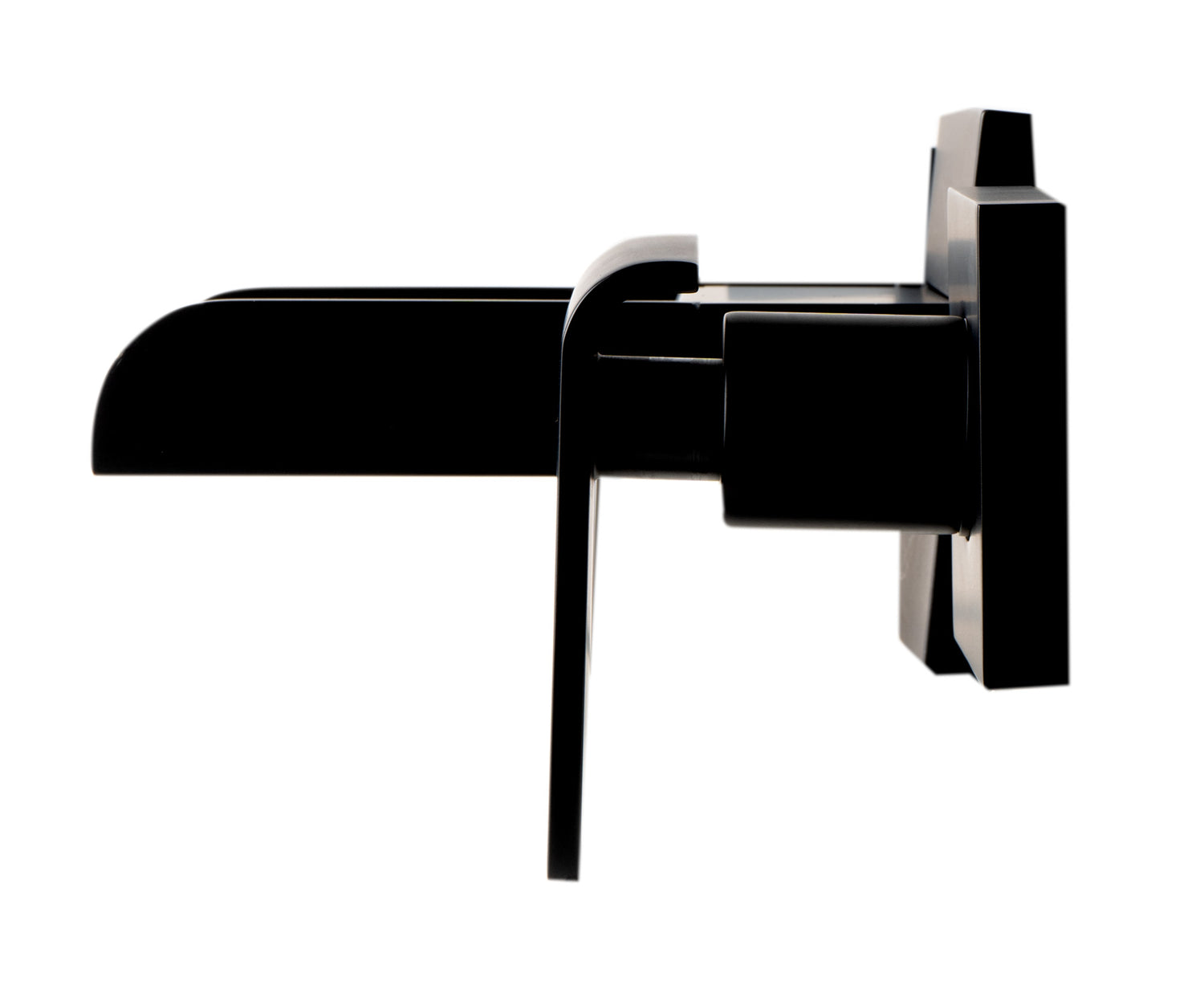 Black Matte Widespread Wall Mounted Modern Waterfall Bathroom Faucet