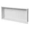 ALFI brand 24 x 12 White Matte Stainless Steel Horizontal Single Shelf Bath Shower Niche