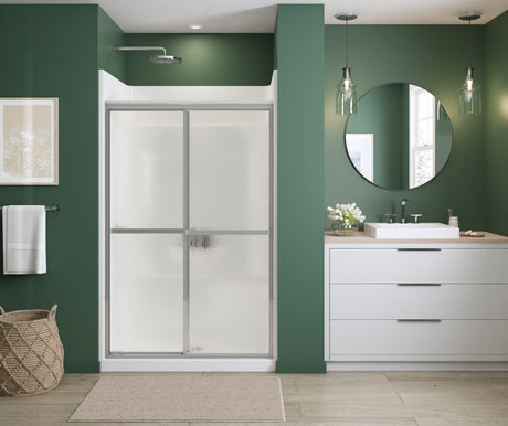 MAAX 105413-970-084-000 Polar 42-47 ½ x 68 in. Bypass Shower Door for Alcove Installation with Raindrop glass in Chrome