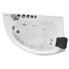 EAGO AM161-L 5' Single Person Corner White Acrylic Whirlpool Bath Tub - Drain on Left