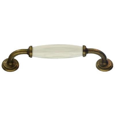 Smedbo Zinc/Ceramics Pull in Antique Brass