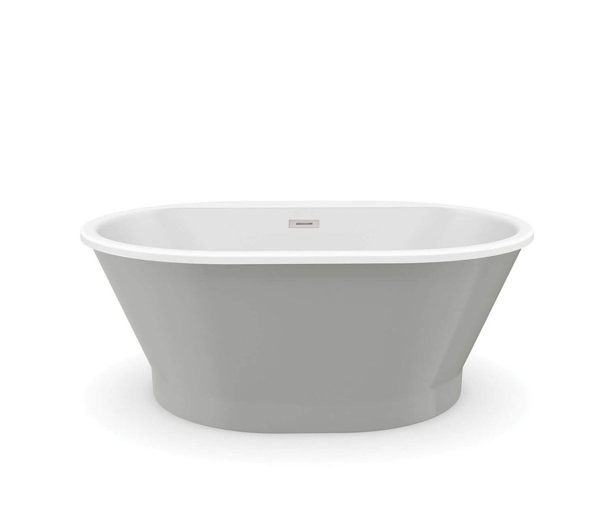 MAAX 103901-000-002-113 Brioso 6042 AcrylX Freestanding Center Drain Bathtub in White with Sterling Silver Skirt