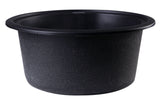 ALFI brand AB1717DI-BLA Black 17" Drop-In Round Granite Composite Kitchen Prep Sink