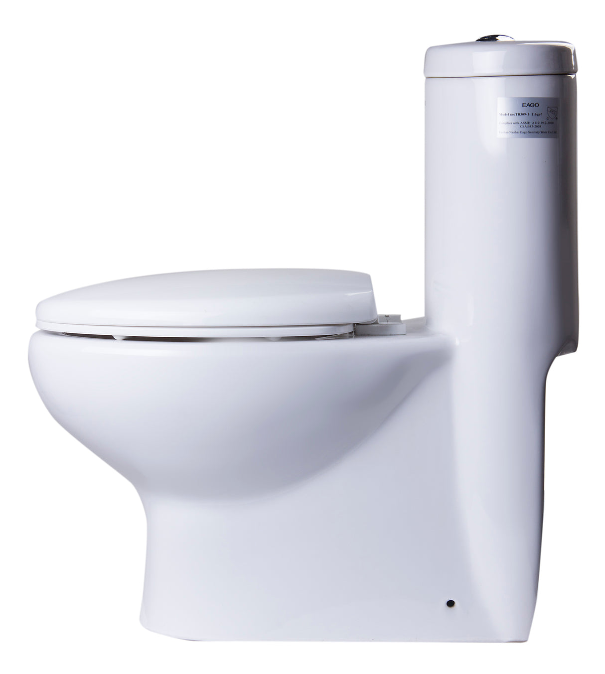 EAGO TB309 TALL DUAL FLUSH ONE PIECE ECO-FRIENDLY HIGH EFFICIENCY LOW FLUSH CERAMIC TOILET