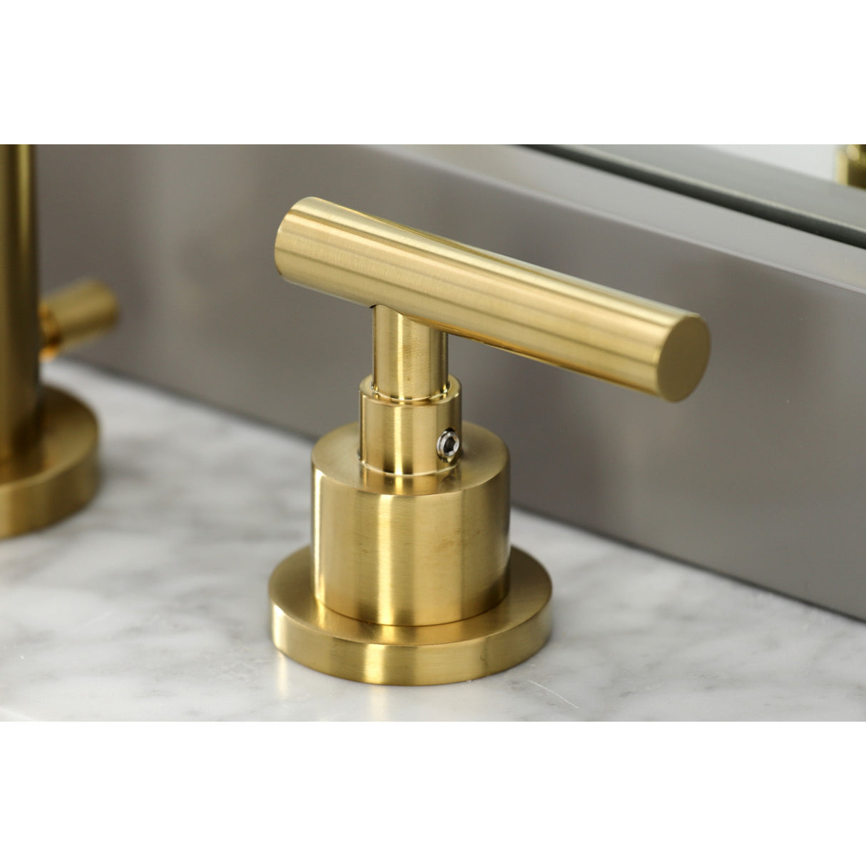 Kingston Brass FSC8923CML Manhattan Widespread Bathroom Faucet with Brass Pop-Up, Brushed Brass