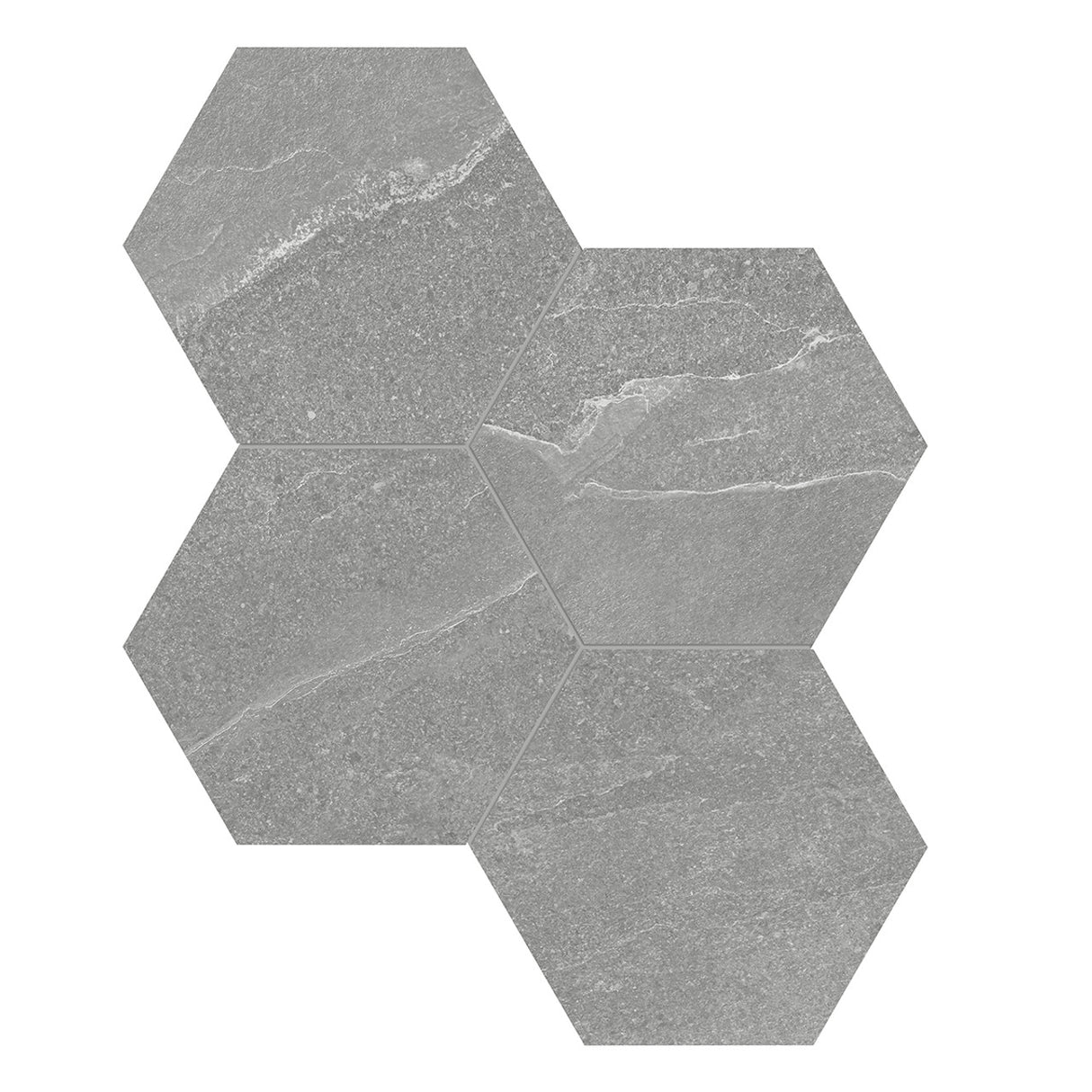 Anatolia Tile 6" Hex Nord Palladium 4501-0388-1 - 1 Sheet = .797 Sf" Palladium 6" Hexagon - premium natural stone mosaic tile from Anatolia Tile, available at PoshHaus showroom in Keene, NH