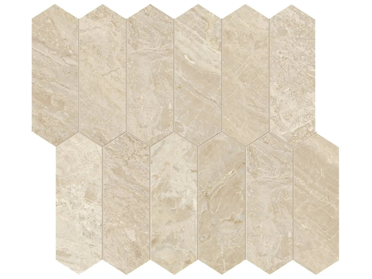 Anatolia Tile 2X6 Impero Reale Picket Honed Marble Mosaic 5001-0295-0 * 1 Sheet = .87 Sqft * Impero Reale Picket 2x6 Honed - premium natural stone mosaic tile from Anatolia Tile, available at PoshHaus showroom in Keene, NH