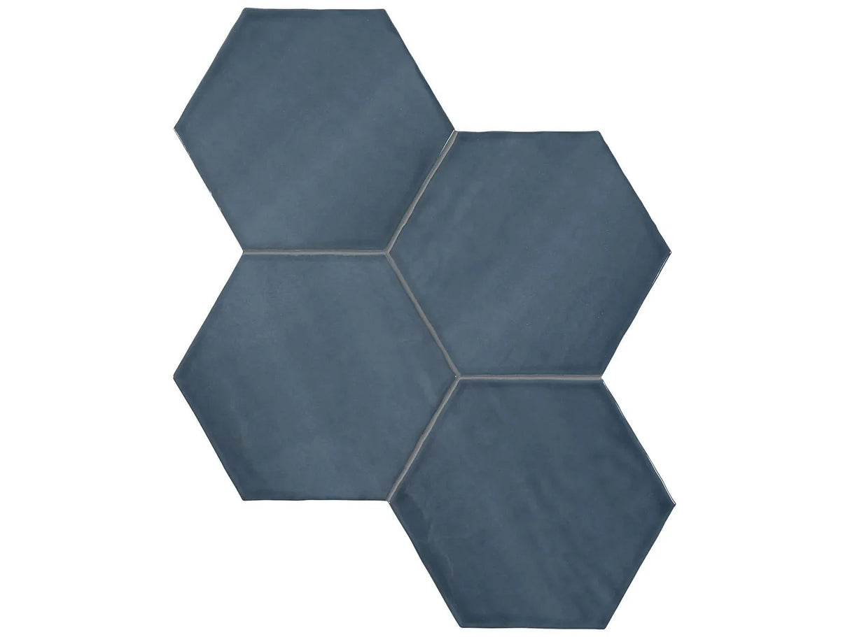 Anatolia Tile 6" Hex Teramoda Ink Glossy 4000-0263-0 Ink Hexagon - premium natural stone mosaic tile from Anatolia Tile, available at PoshHaus showroom in Keene, NH