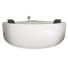 EAGO AM200 5' Rounded Modern Double Seat Corner Whirlpool Bath Tub with Fixtures