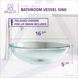 ANZZI LS-AZ087 Etude Series Vessel Sink in Lustrous Clear