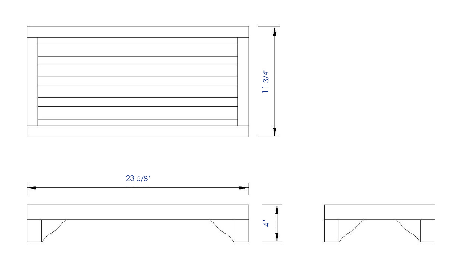 ALFI brand AB4409 4" Modern Wooden Stepping Stool  Multi-Purpose Accessory