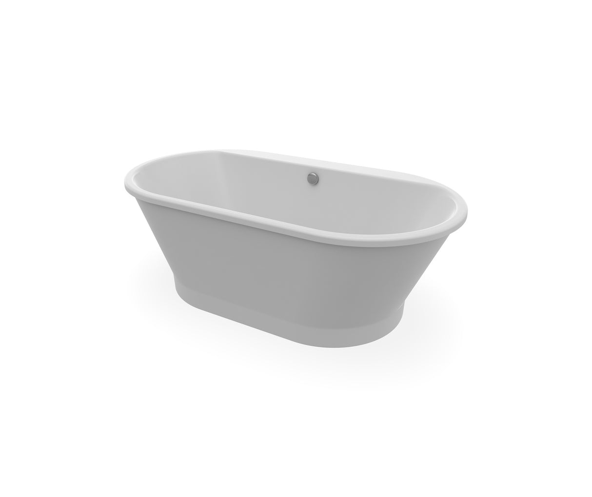 MAAX 103903-000-002-113 Brioso 6636 AcrylX Freestanding Center Drain Bathtub in White with Sterling Silver Skirt