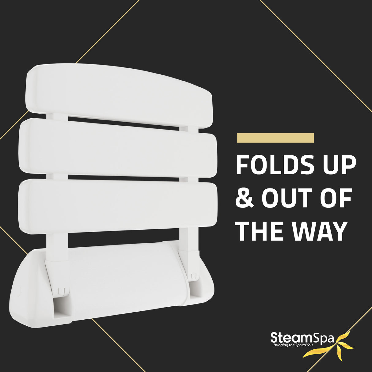 Class 13.78 in. Wall Mounted Folding Shower Seat SS-C