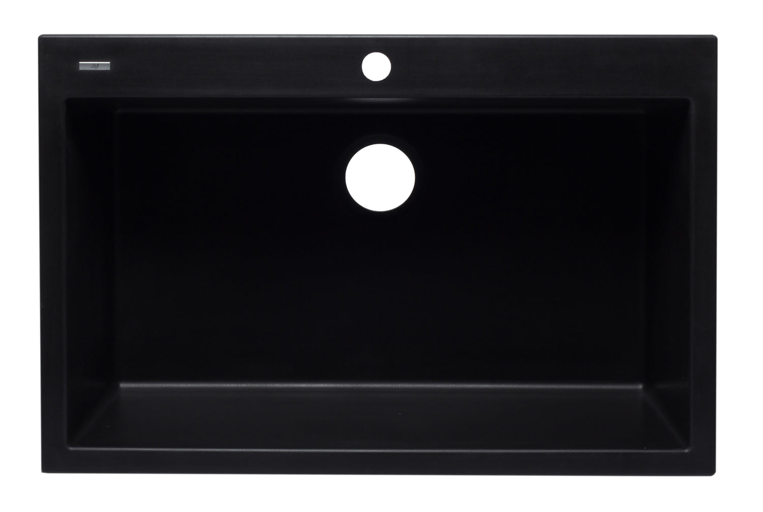 ALFI brand AB3322DI-BLA Black 33" Single Bowl Drop In Granite Composite Kitchen Sink
