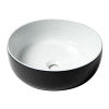 ALFI brand ABC908 Black & White 15" Round Above Mount Ceramic Sink