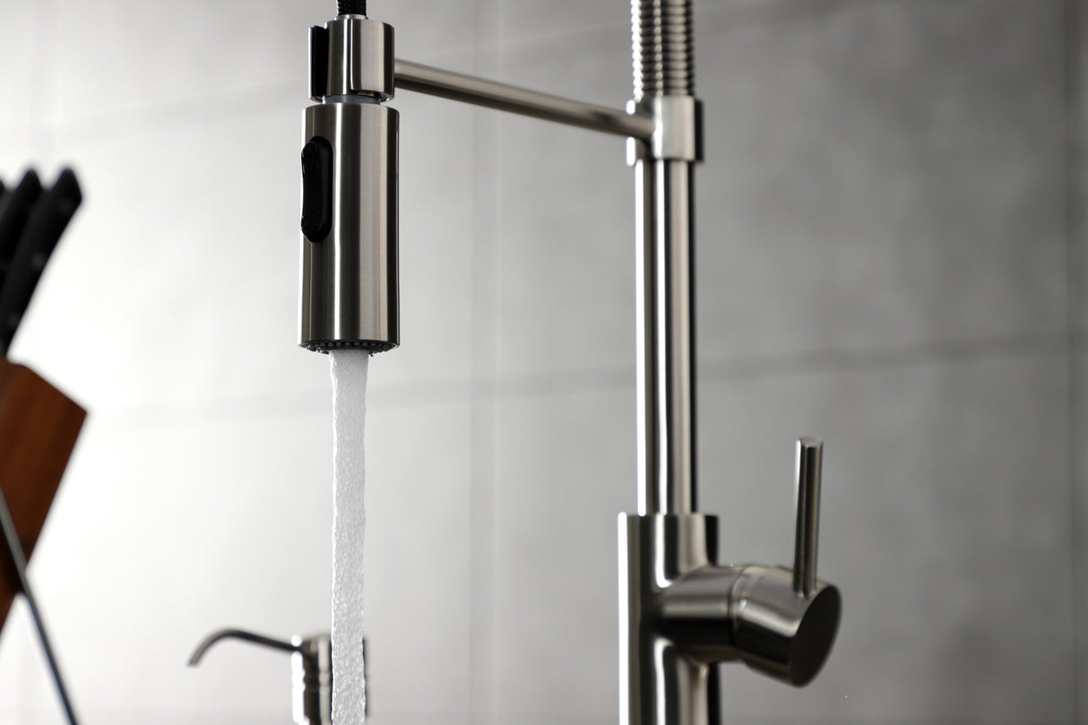 Gourmetier LS8778DL Concord Single-Handle Pre-Rinse Kitchen Faucet, Brushed Nickel