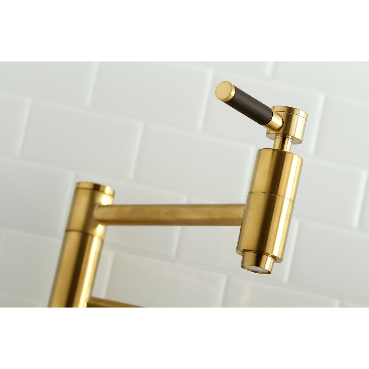 Kingston Brass KS8107DKL Concord Wall Mount Pot Filler Kitchen Faucet, Brushed Brass