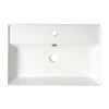 ALFI brand ABC901-W White 24" Modern Rectangular Above Mount Ceramic Sink with Faucet Hole
