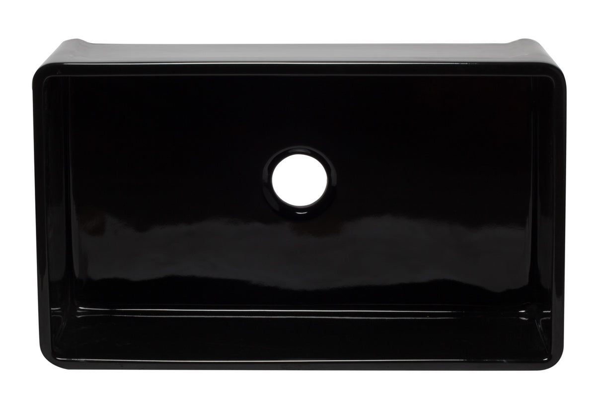 ALFI brand AB3320SB-BG 33 inch Black Reversible Single Fireclay Farmhouse Kitchen Sink