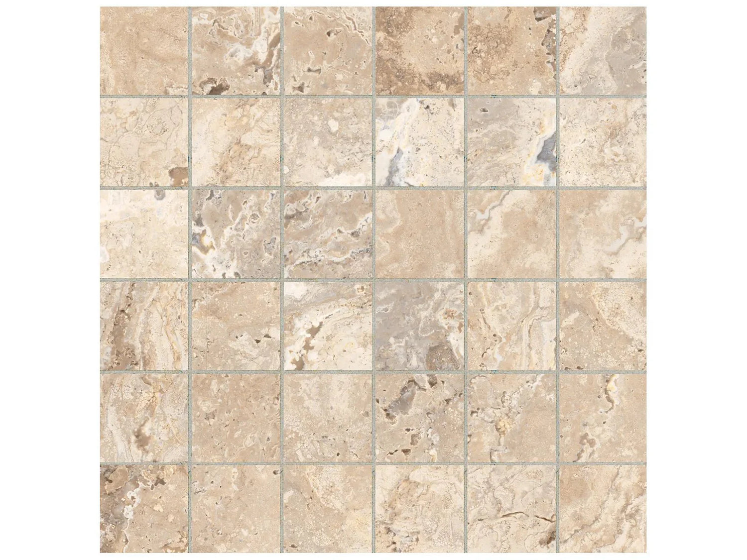 Anatolia Tile 2X2 Antico Matte Ivory 36 Piece Porcelain Mosaics. 1 Sheet = .97 Sq. Ft. 4501-0007-0 (63-463) Ivory 2x2 - premium natural stone mosaic tile from Anatolia Tile, available at PoshHaus showroom in Keene, NH