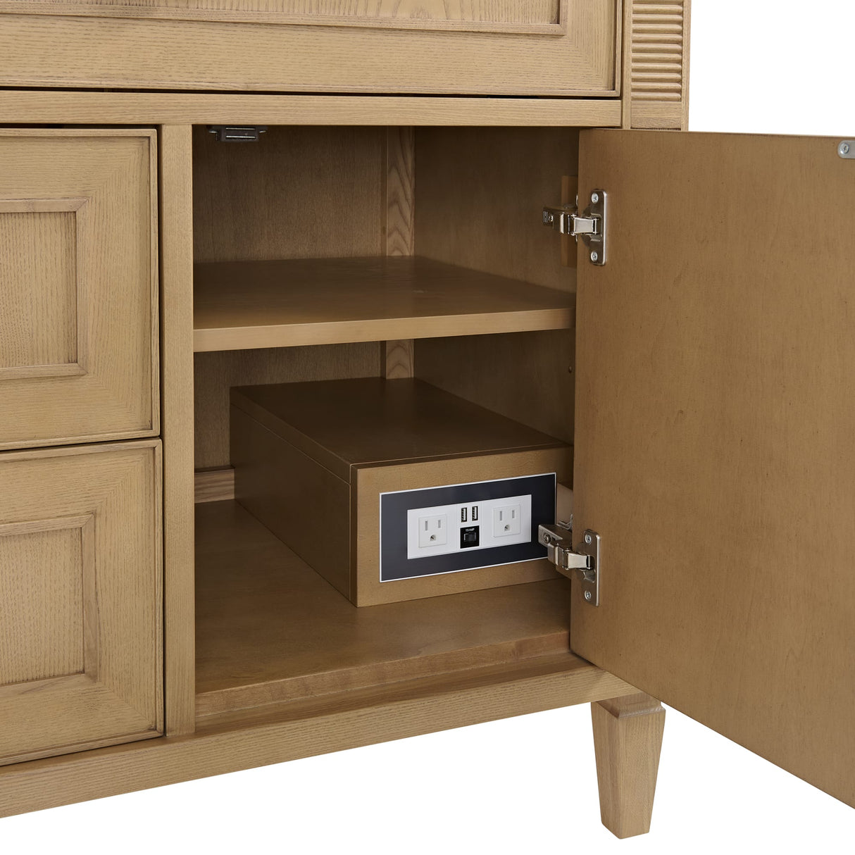 Lorelai 36" Single Vanity, Light Natural Oak w/ 3 CM White Zeus Silestone Top