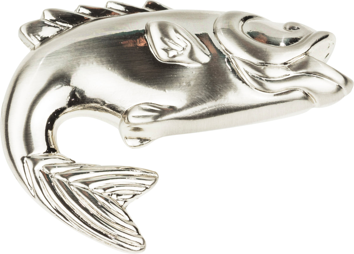 Atlas Homewares Fish Knob 2 1/4 Inch Brushed Nickel