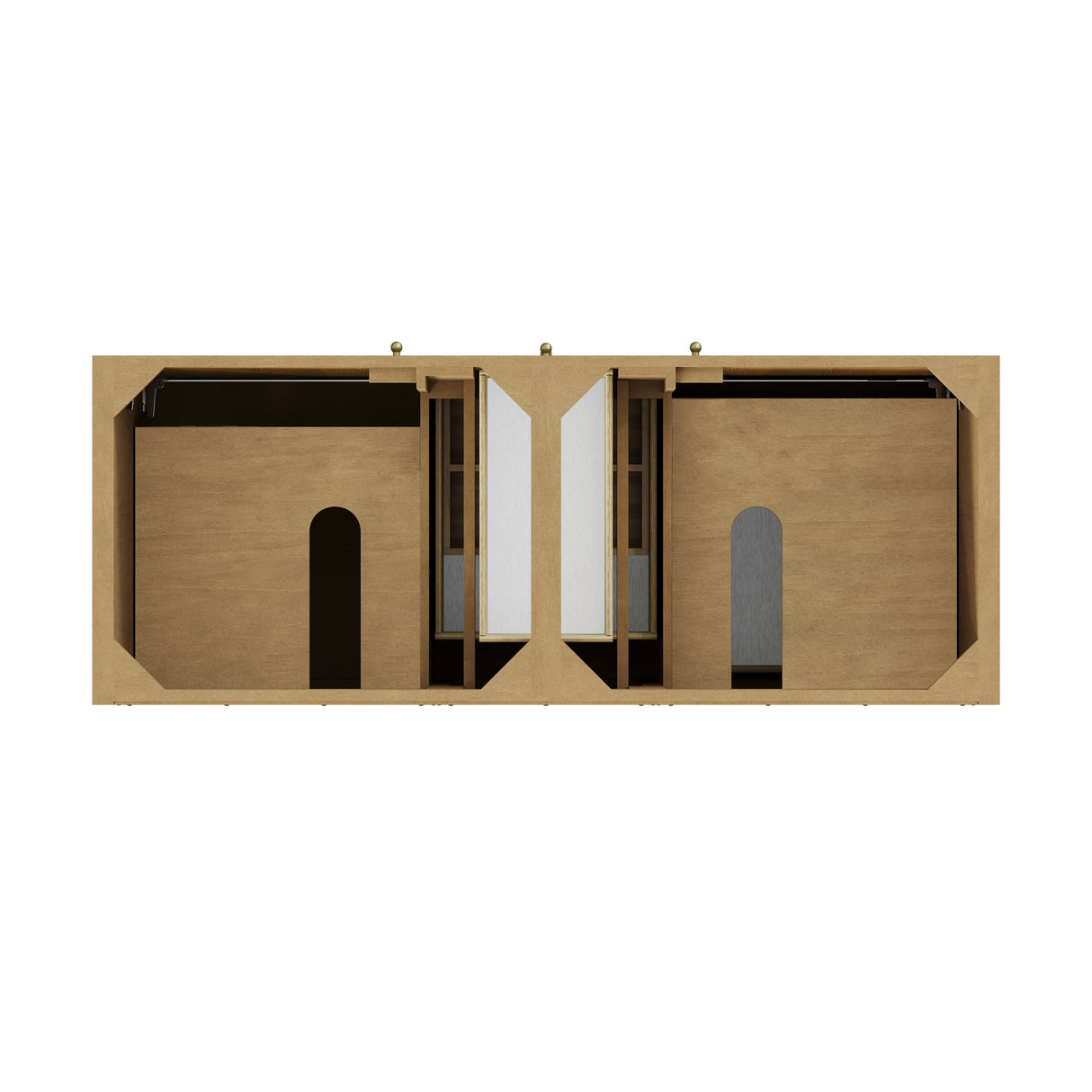 Hudson 60" Double Vanity, Light Natural Oak, w/ 3 CM Phantome Eclos Top
