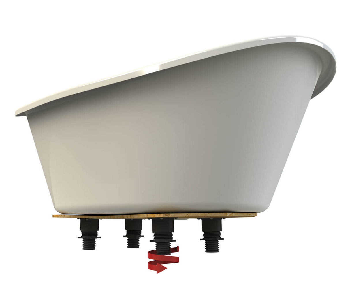 MAAX 106150-000-002-128 Orchestra 6032 AcrylX Freestanding Center Drain Bathtub in White with Sterling Silver Skirt