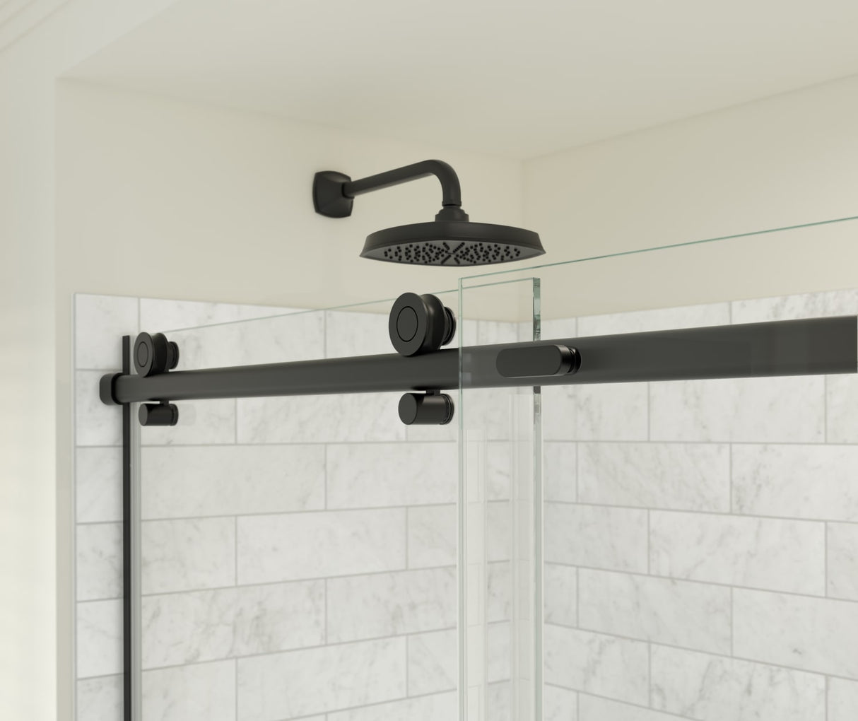 MAAX 137421-900-340-000 Odyssey SC 45-47 ½ x 78in. 8 mm Sliding Shower Door for Alcove Installation with Clear glass in Matte Black