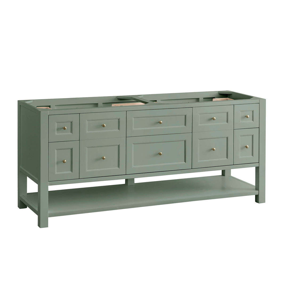 Breckenridge 72" Double Vanity, Smokey Celadon w/ 3 CM Ethereal Noctis Top