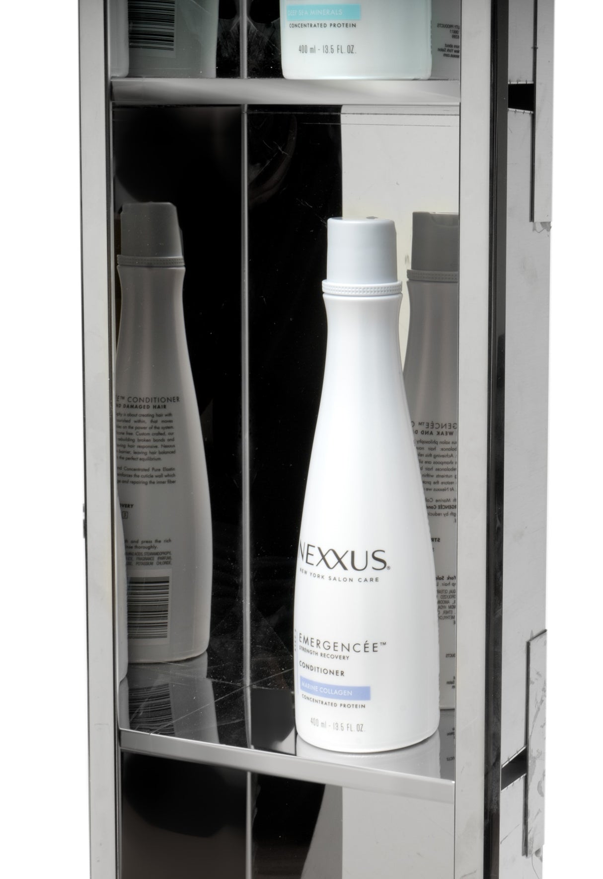 ALFI brand 8 x 36 Polished Stainless Steel Vertical Triple Shelf Bath Shower Niche