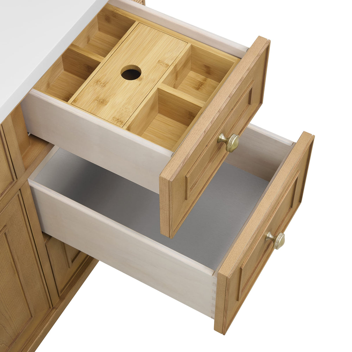Lorelai 48" Single Vanity, Light Natural Oak w/ 3 CM Charcoal Soapstone Silestone Top