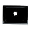 ALFI brand AB2418HS-BG 24" Black Gloss Reversible Smooth / Fluted Single Bowl Fireclay Farm Sink