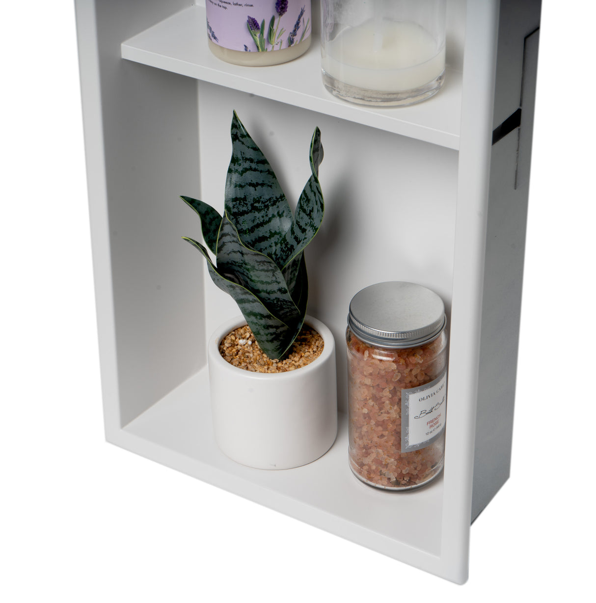 ALFI brand 12 x 24 White Matte Stainless Steel Vertical Double Shelf Bath Shower Niche