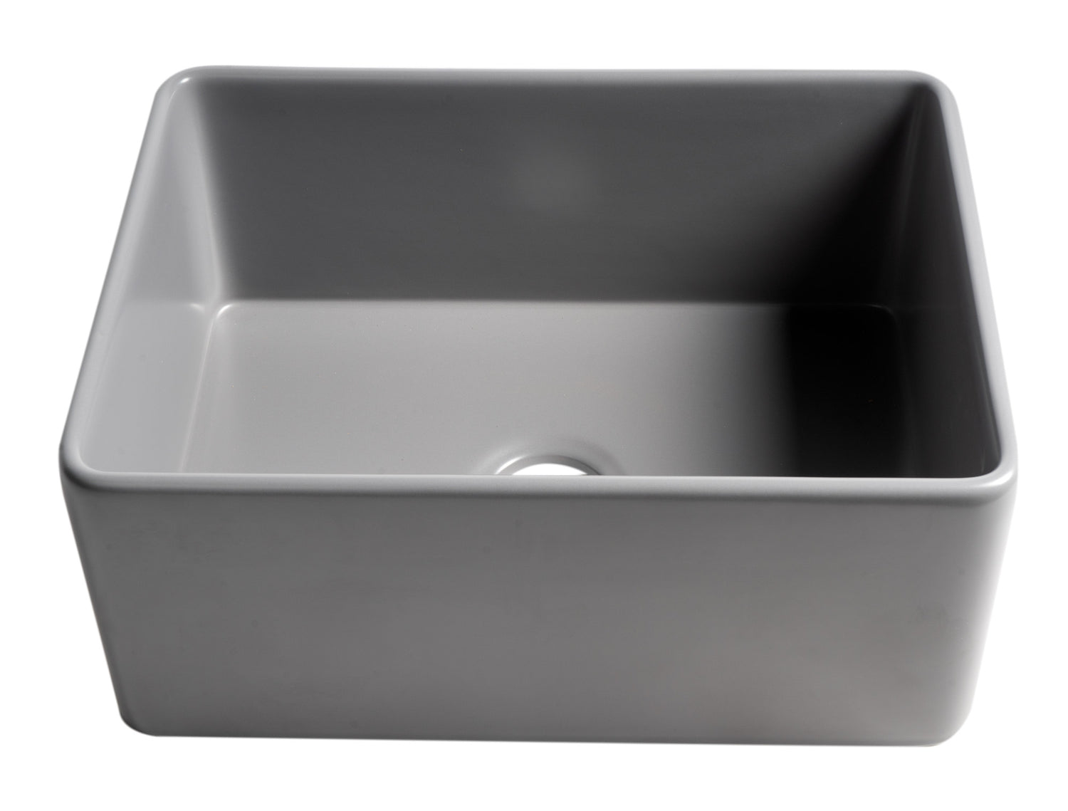 Gray Matte Smooth Apron 24" x 18" Single Bowl Fireclay Farm Sink