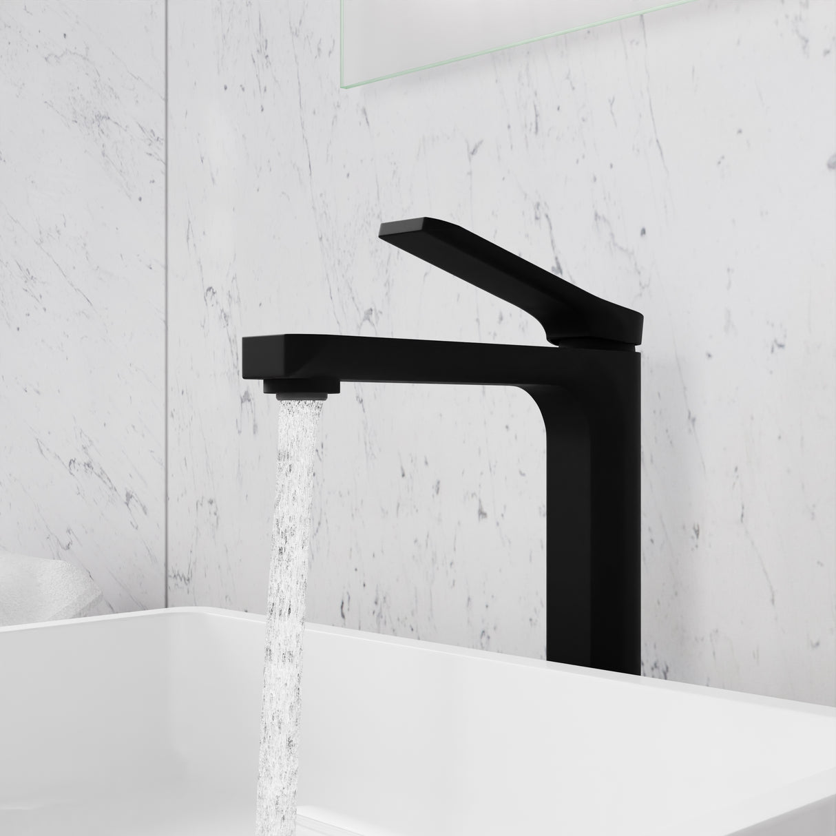 ANZZI L-AZ901MB Single Handle Single Hole Bathroom Vessel Sink Faucet With Pop-up Drain in Matte Black
