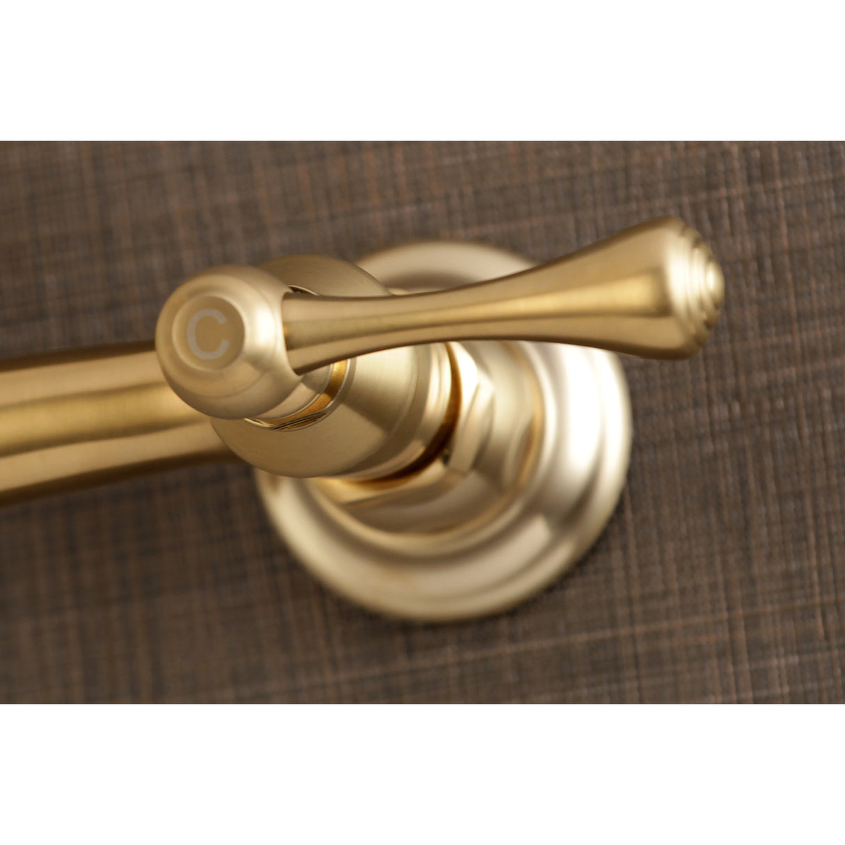 Kingston Brass KS3247BL Vintage Wall Mount Bathroom Faucet, Brushed Brass